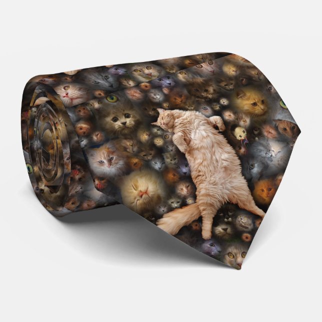 Corbata Nighty Kitty Cat, (Enrollado)