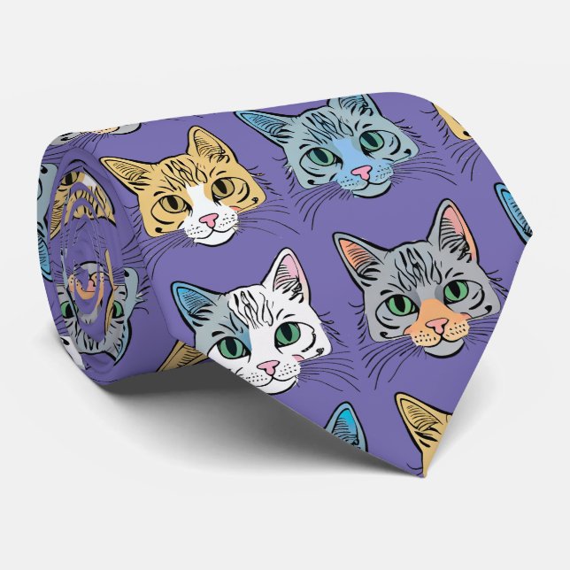 Corbata Nillo de cuello de patrón gatito (Enrollado)