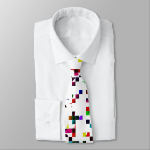 Corbata Niño adolescente con píxeles multicolores