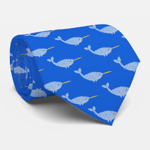 Corbata Niño Azul lindo Narwhal Patterado