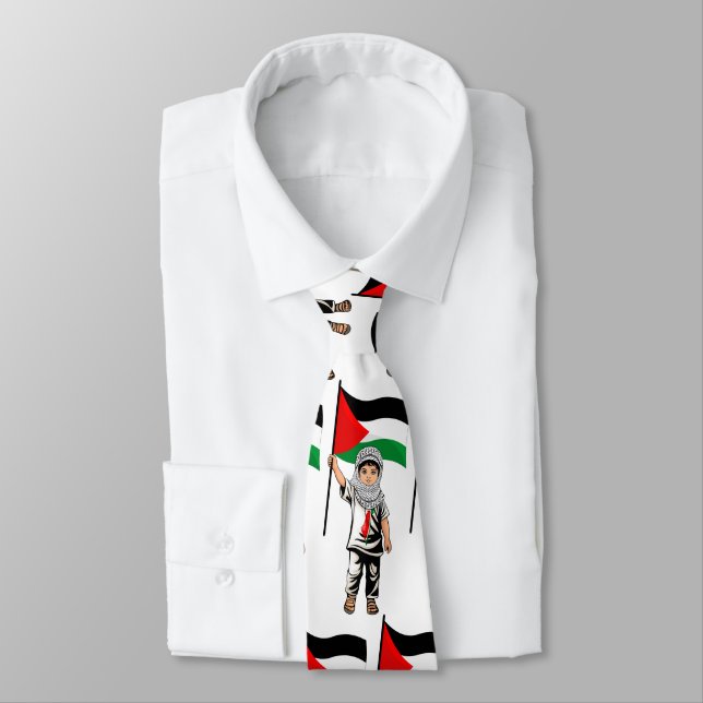 Corbata Niño con bandera palestina de Keffiyeh (Atado)