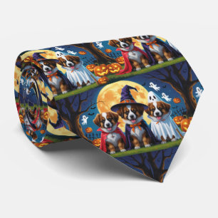 Corbata Noche belga de perros pastores Calabaza Halloween 