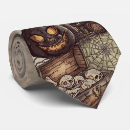 Corbata Noche de Halloween: La Calabaza Negra y Espantosa 