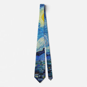 Corbata Noche Van Gogh Starry. Arte vintage impresionista