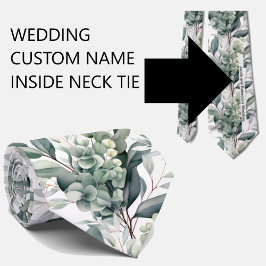 Corbata Nombre de boda personalizado en la parte posterior