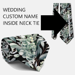 Corbata Nombre de boda personalizado en la parte posterior