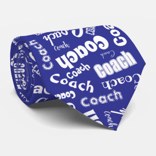 Corbata Nombre de regalo de entrenador personalizado azul