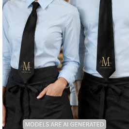 Corbata Nombre de secuencia de monograma minimalista