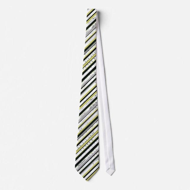Corbata nombre personalizado elegante rayado (Anverso)