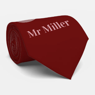 Corbata Nombre personalizado maroon red