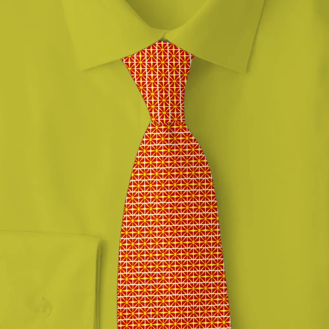 Corbata North Macedonia Flag Brick Pattern (Subido por el creador)