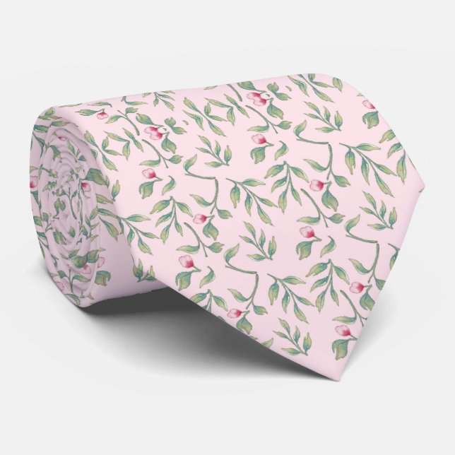 Corbata Nosegay Boda Rosa Keepsake Neck Tie (Enrollado)