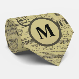Corbata Nota musical de época Patrón Monograma
