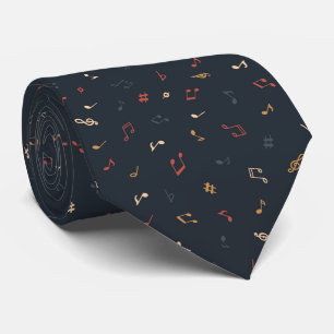 Corbata Nota musical multicolor de color negro