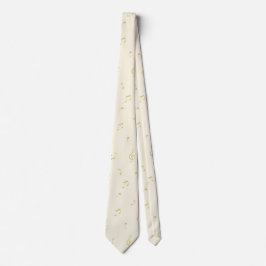 Corbata Notas musicales con purpurina dorada