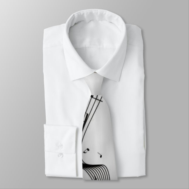 Corbata Notas musicales en plata (Atado)