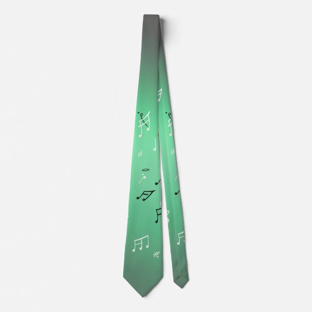 Corbata Notas musicales Green Light Neck Tie (Anverso)