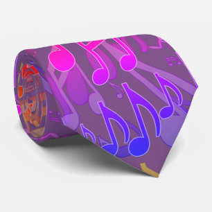 Corbata Notas musicales Patrón musical Diversión Colores a