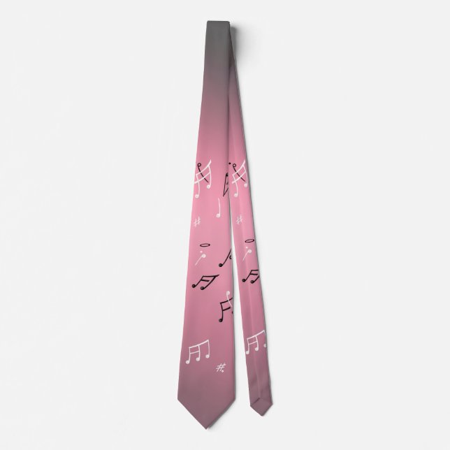 Corbata Notas musicales Pink Light Neck (Anverso)
