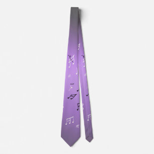 Corbata Notas musicales Purple glow Neck Tie