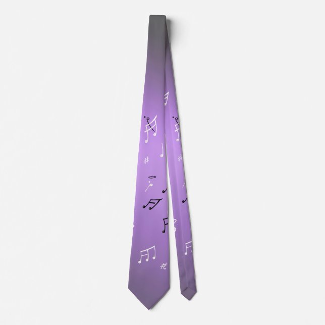Corbata Notas musicales Purple glow Neck Tie (Anverso)