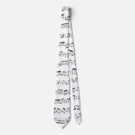 Corbata Notas musicales sobre el blanco