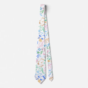 Corbata Notas musicales y símbolos Patrón pastel.w