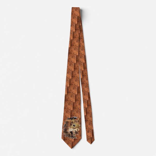 Corbata Novedad divertida animal ardilla curioso (Anverso)