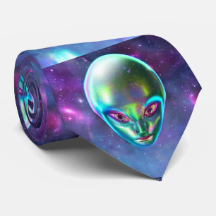 Corbata Novedad inusual Alien Face