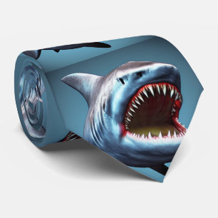 Corbata Novedad Inusual Big Jaws Como Patrón De Tiburón