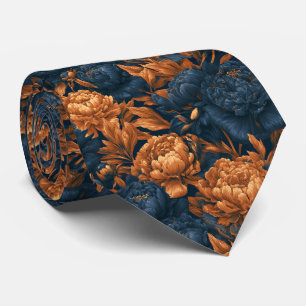 Corbata Novia con estampado de peonías Padre Vestimenta de