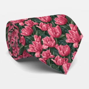 Corbata Novia con estampado de tulipán Presupuesto del pad
