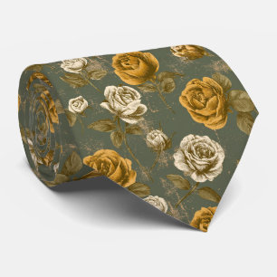 Corbata Novia Estampado de Rosa Padre Graduación