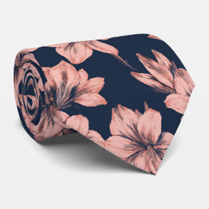 Corbata Novio de estampado de amarilis para boda de otoño