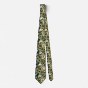 Corbata Novio de estampado de rosa floral de boda