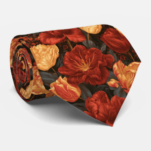 Corbata Novio de recepción de boda con estampado de tulipá