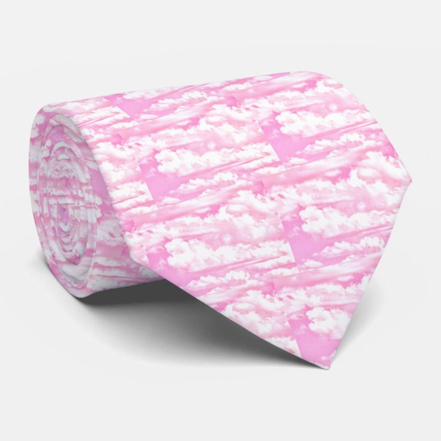 Corbata Nubes de decoración rosa (Enrollado)