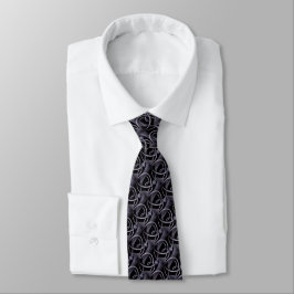 Corbata Nudo ornamentado negro gris oscuro púrpura cepillo