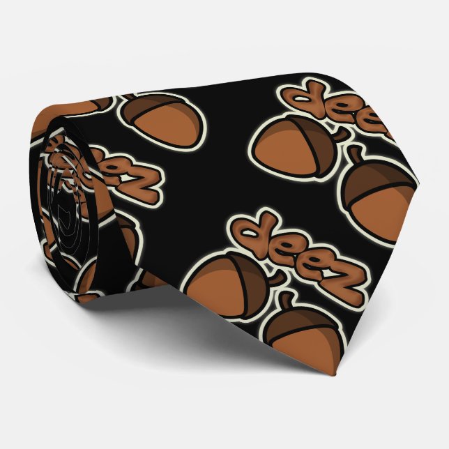 Corbata Nueces divertidas de Deez en negro (Enrollado)