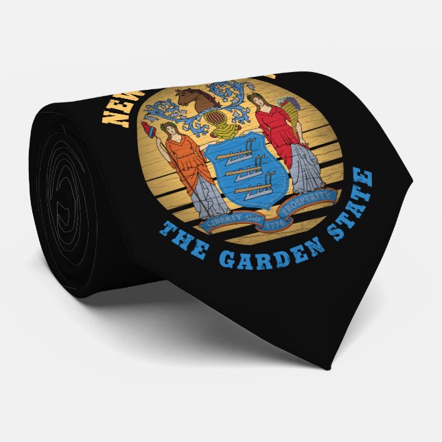 CORBATA NUEVA BANDERA ESTATAL JERSEY GARDEN (Enrollado)
