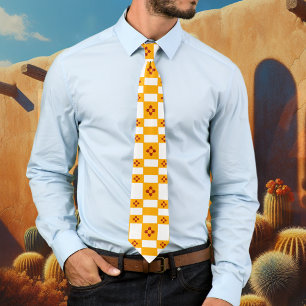 Corbata Nuevo México Zia Cuadrados blancos rojos amarillos