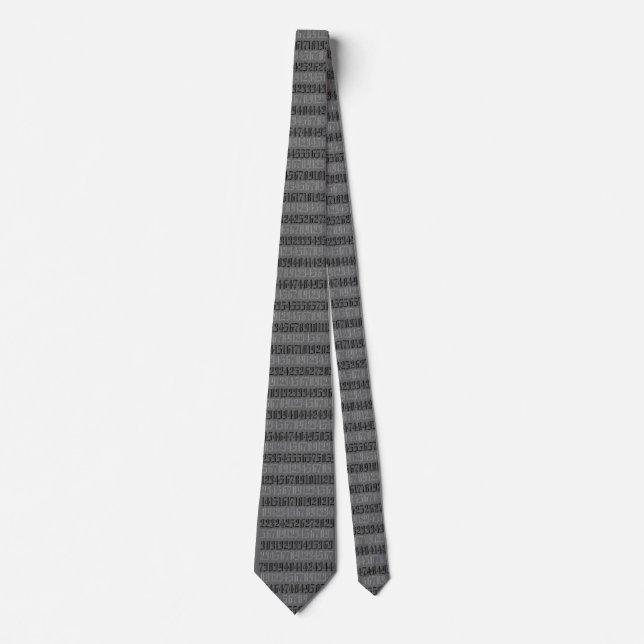 Corbata Números, Matemáticas, Contabilidad, Gris Calculado (Anverso)