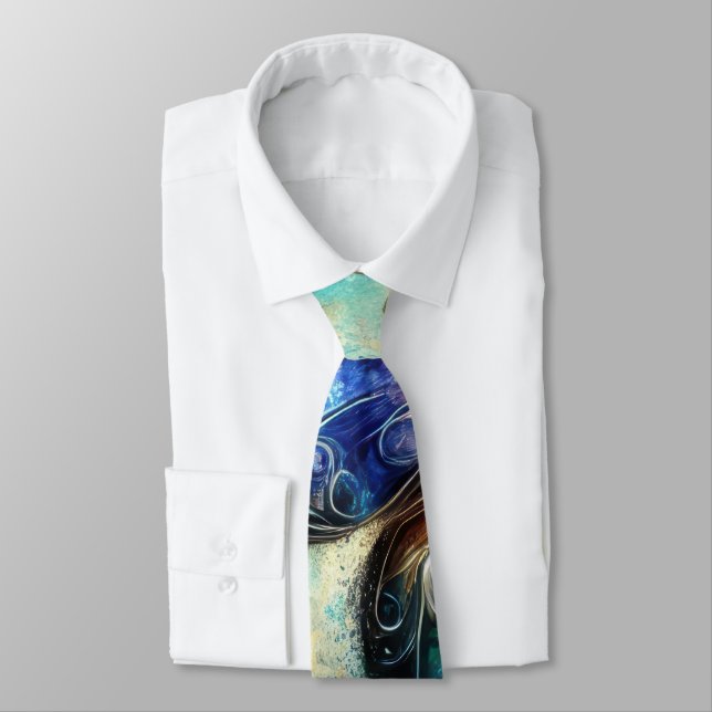 Corbata Obra de arte de fantasía de mariposa cósmica (Atado)