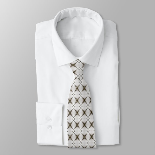 Corbata Ocean X Fractal Gray Gold - Necktie (Atado)