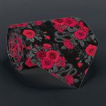 Corbata Ocultos en los rosas<br><div class="desc">Flores de Rosa, ratones y serpientes pintadas a mano en Ps e Illustrator, patrón sin fisuras</div>