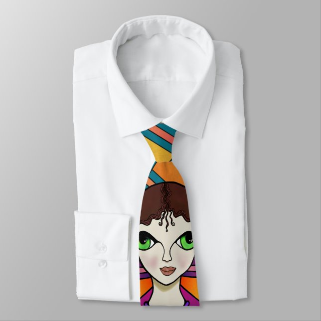 Corbata Ojos grandes y mariposas (Atado)