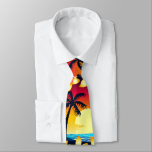 Corbata Ola azul al amanecer