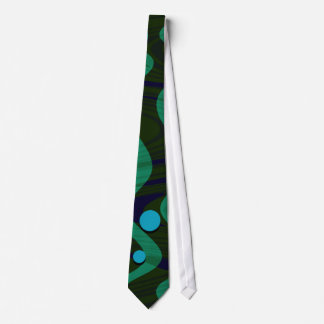 Corbata Ola de puntos verde azul retro de mármol