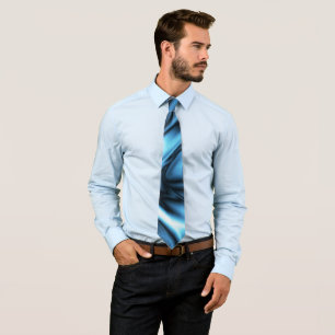 Corbata Ola de seda azul