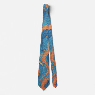 Corbata olas de coral e índigo